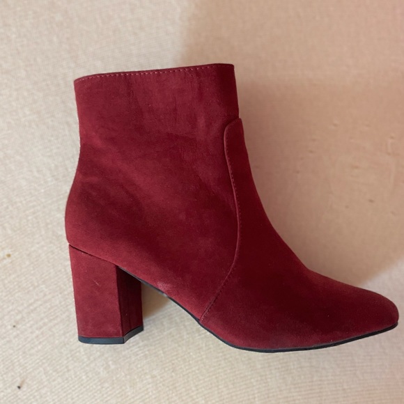 Primark Side Zip Booties - Red Size 8 - Picture 6 of 11